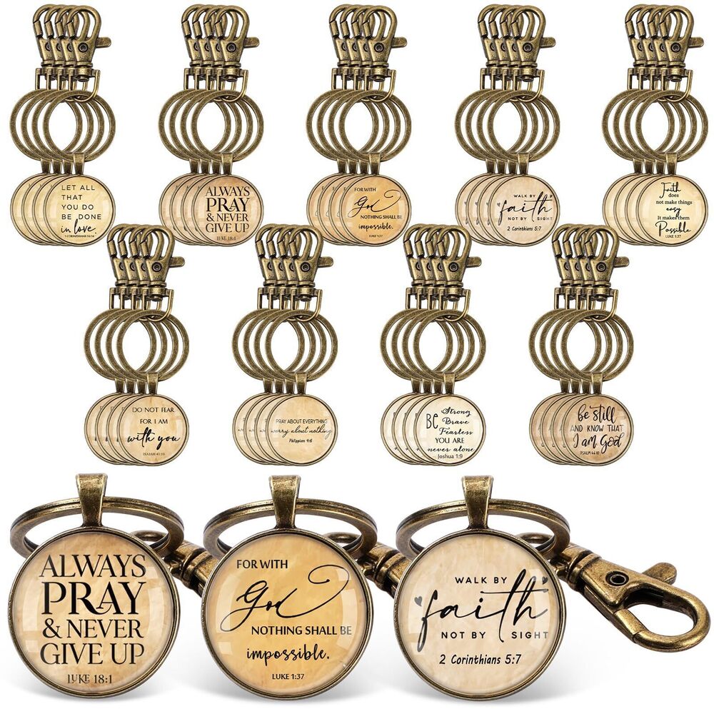 6656 36 Pcs Christian Keychain Bulk Bible Verse Religious Keychain